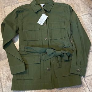 NWT army green military trench coat size XS
